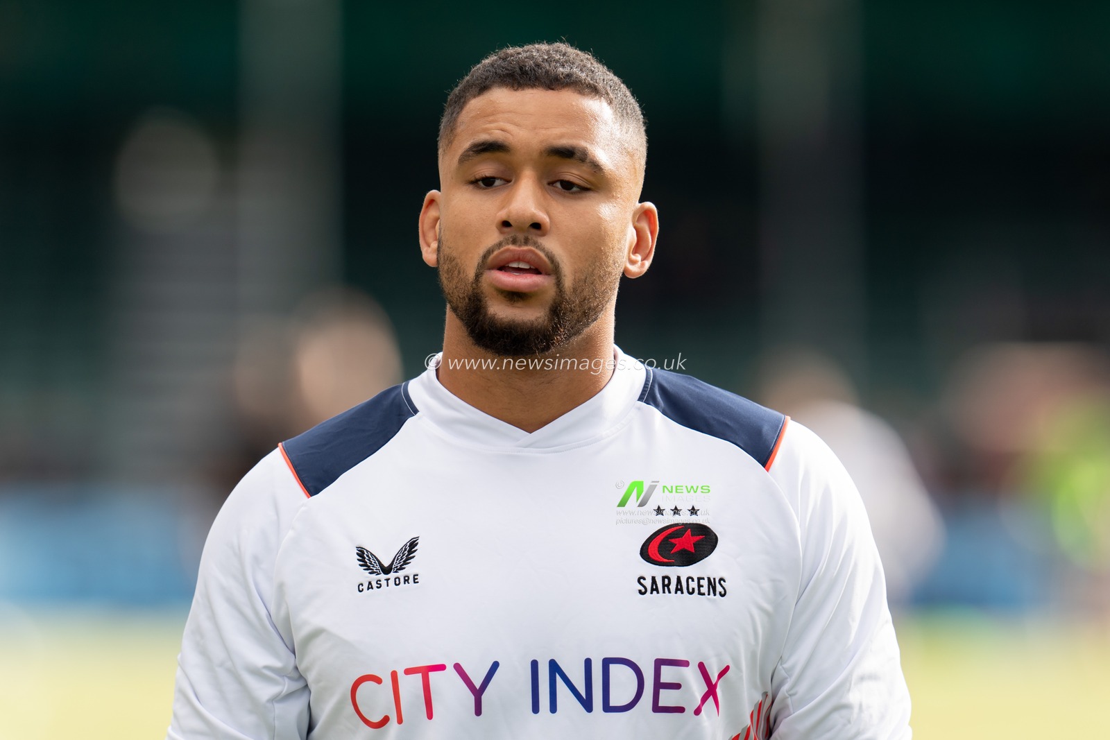 Andy Christie #19 of Saracens warming up prior to the Gallagher Premiership match Saracens vs Bath Rugby at StoneX Stadium, London, United Kingdom, 15th October 2022

(Photo by Richard Washbrooke/News Images)