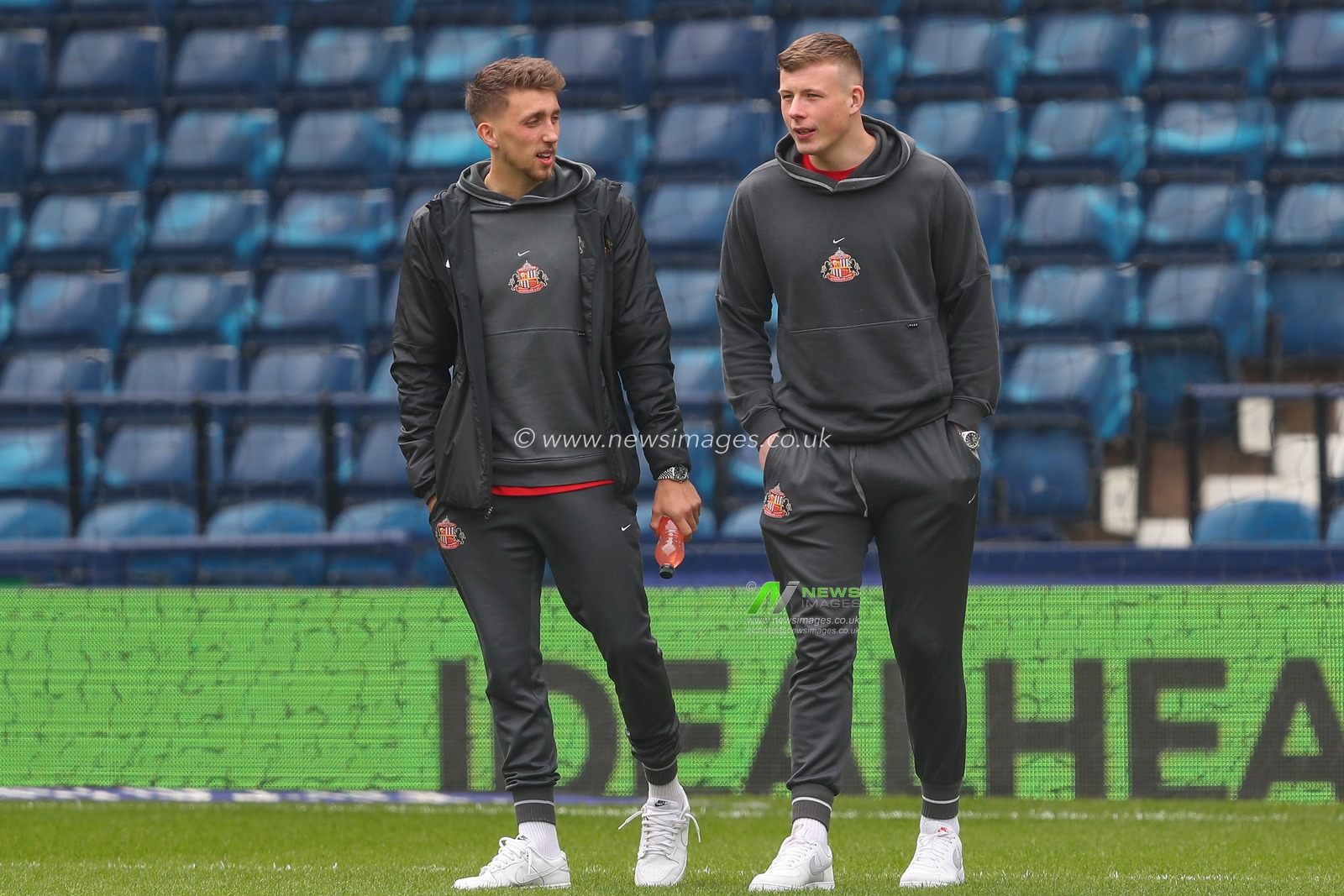 Dan Neil #24 of Sunderland and Anthony Patterson #1 of Sunderland arrive ahead of the Sky Bet Championship match West Bromwich Albion vs Sunderland at The Hawthorns, West Bromwich, United Kingdom, 23rd April 2023

(Photo by Gareth Evans/News Images)