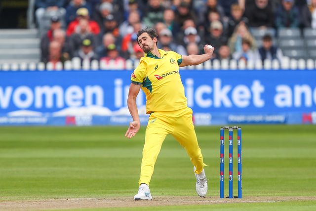 Mitchell Starc of Australia delivers the ball during the Fifth Metro Bank One Day International match England vs Australia at Seat Unique Stadium, Bristol, United Kingdom, 29th September 2024

(Photo by Gareth Evans/News Images)