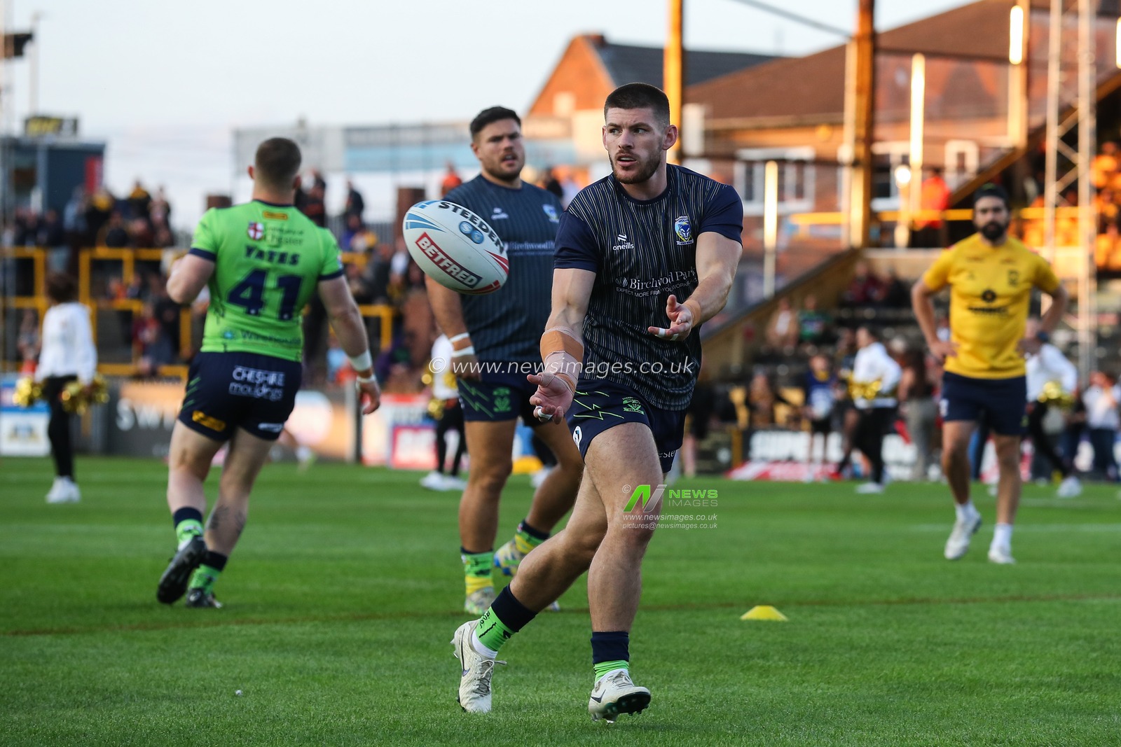 Danny Walker of Warrington Wolves during the pre-game warm up ahead of the Betfred Super League Round 23 match Castleford Tigers vs Warrington Wolves at The Mend-A-Hose Jungle, Castleford, United Kingdom, 23rd August 2024

(Photo by Gareth Evans/News Images)