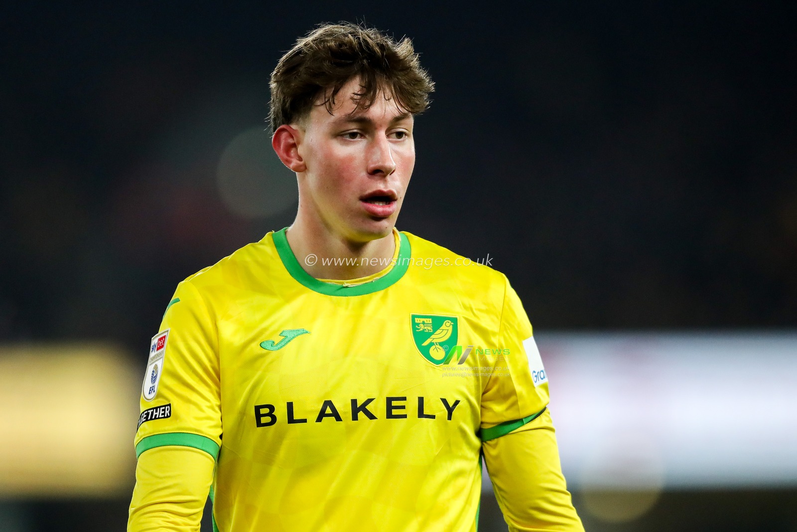 Oscar Schwartau of Norwich City looks on during the Sky Bet Championship match Norwich City vs Preston North End at Carrow Road, Norwich, United Kingdom, 11th February 2025

(Photo by Izzy Poles/News Images)