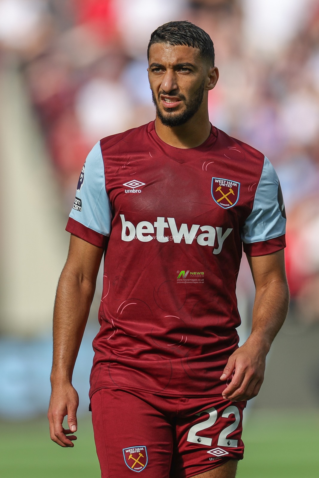 SaÃ¯d Benrahma #22 of West Ham United during the Premier League match West Ham United vs Chelsea at London Stadium, London, United Kingdom, 20th August 2023

(Photo by Mark Cosgrove/News Images)