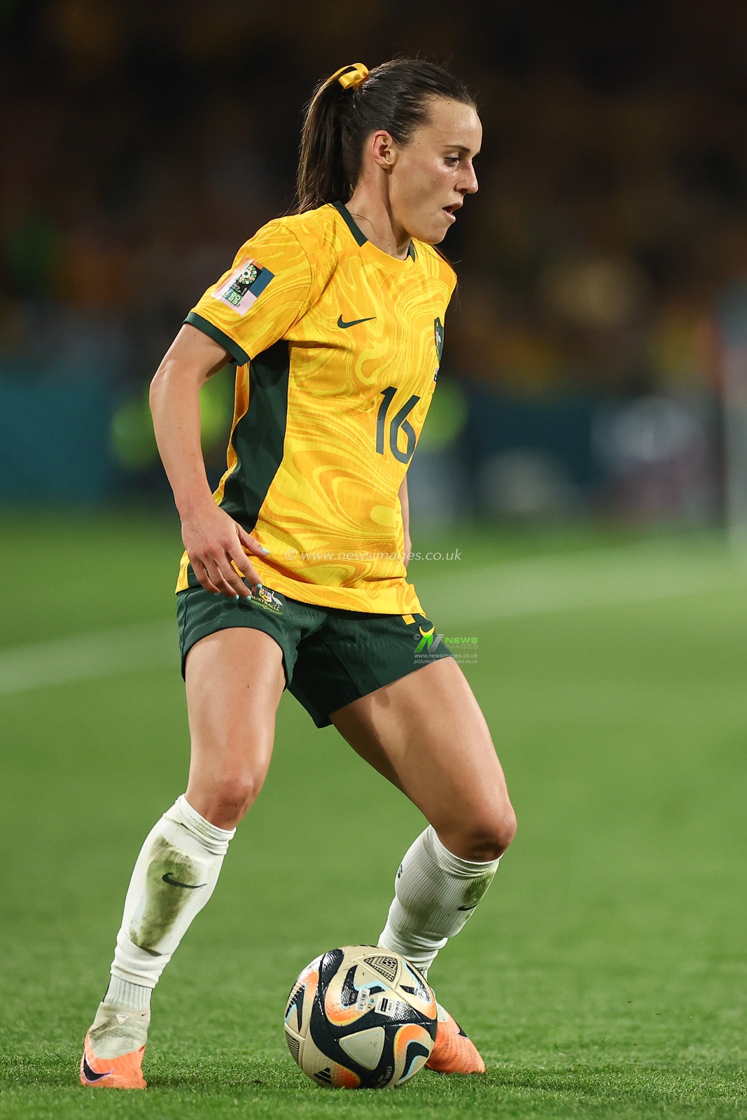 Hayley Raso #16 of Australia during the FIFA Women's World Cup 2023 Semi-Final match Australia Women vs England Women at Stadium Australia, Sydney, Australia, 16th August 2023

(Photo by Patrick Hoelscher/News Images)