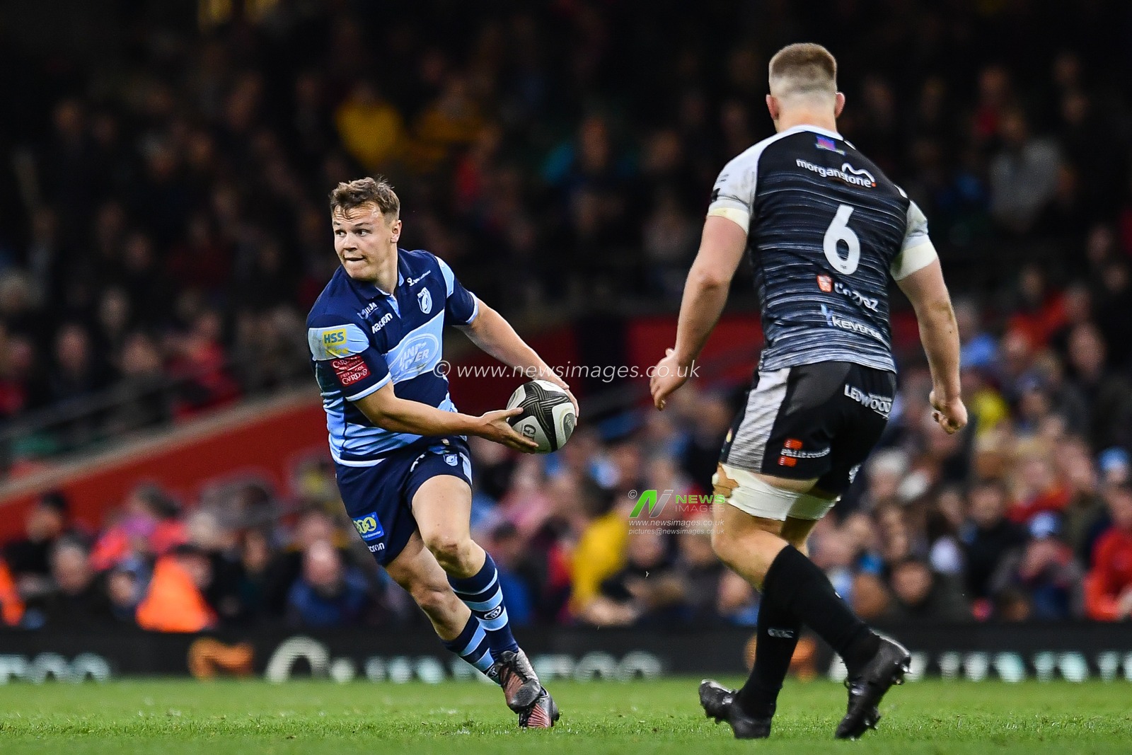 27th April 2019 , Principality Stadium , Cardiff, Wales ; Guinness pro 14â€™s, Round 21, Cardiff Blues Vs Ospreys ; Jarrod Evans of Cardiff Blues in action during todays match

Credit:  Craig Thomas/News Images