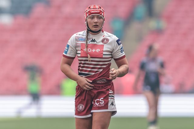 Izzy Rowe of Wigan Warriors during the Betfred Women's Challenge Cup Final Wigan Warriors vs St Helens at Wembley Stadium, London, United Kingdom on 30 May 2026

(Photo by Mark Cosgrove/News Images)