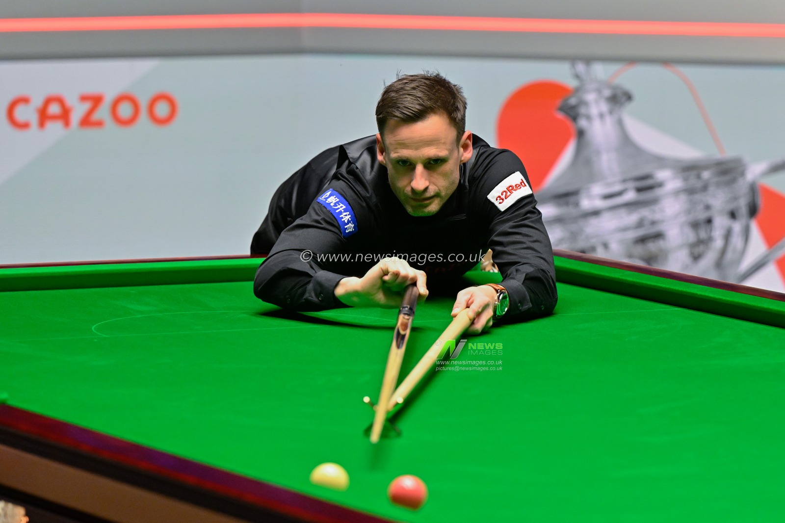 David Gilbert takes a shot, during the Cazoo World Championships 2024 at Crucible Theatre, Sheffield, United Kingdom, 3rd May 2024

(Photo by Cody Froggatt/News Images)