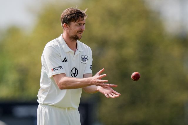Craig Miles prepares to bowl during the County Championship Division Two Derbyshire v Gloucestershire at The Central Co-Op County Ground, Derby, United Kingdom on 26 April 2026

(Photo by Maynard Manyowa/News Images)