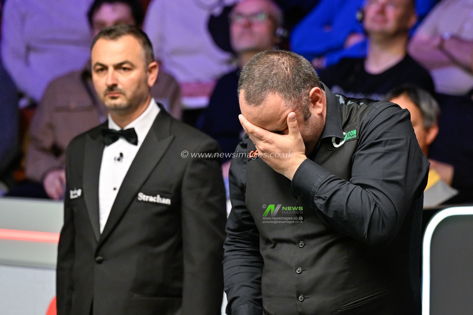 Stephen Maguire reacts to a miss, during the Cazoo World Championships 2024 at Crucible Theatre, Sheffield, United Kingdom, 1st May 2024

(Photo by Cody Froggatt/News Images)