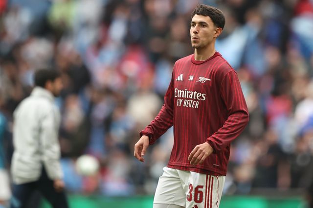 Martin Zubimendi of Arsenal in the pregame warmup session during the Carabao Cup Final match Arsenal vs Manchester City at Emirates, London, United Kingdom on 22 March 2026

(Photo by Alfie Cosgrove/News Images)