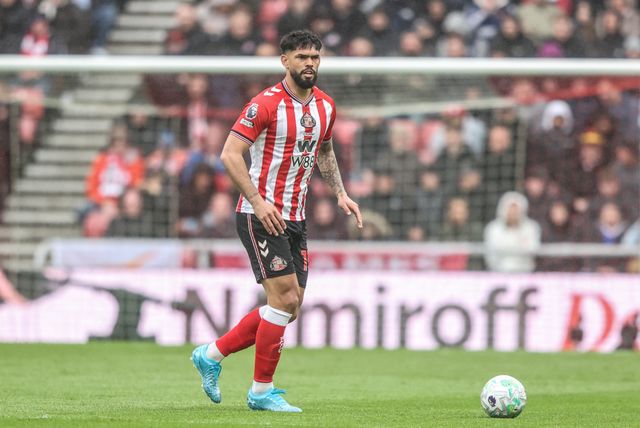 Omar Alderete of Sunderland during the Premier League match Sunderland vs Manchester United at Stadium Of Light, Sunderland, United Kingdom on 09 May 2026

(Photo by Alfie Cosgrove/News Images)