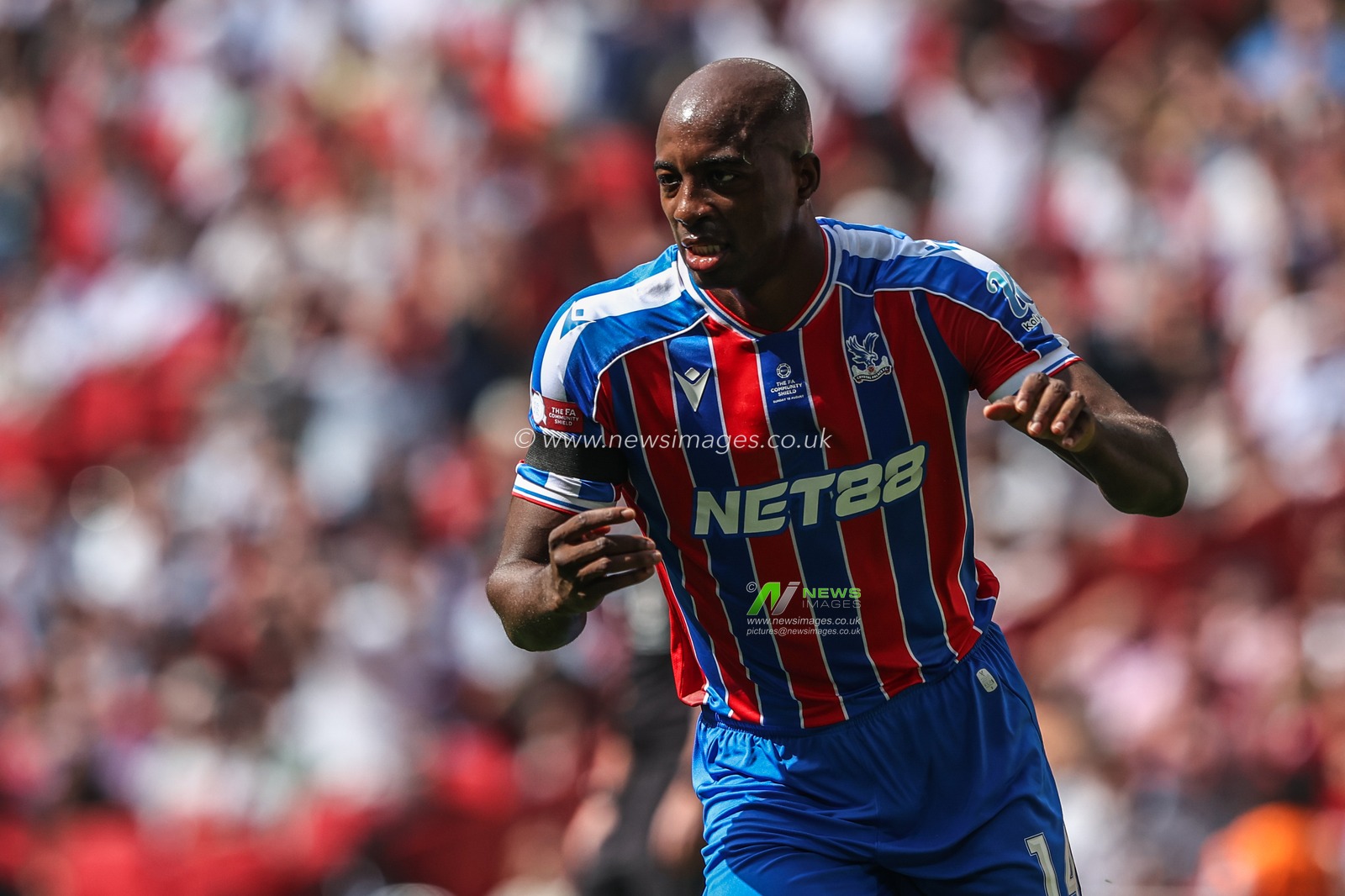 Jean-Philippe Mateta of Crystal Palace celebrates his goal to make it 1-1 during the The FA Community Shield match Crystal Palace vs Liverpool at Wembley Stadium, London, United Kingdom, 10th August 2025

(Photo by Alfie Cosgrove/News Images)