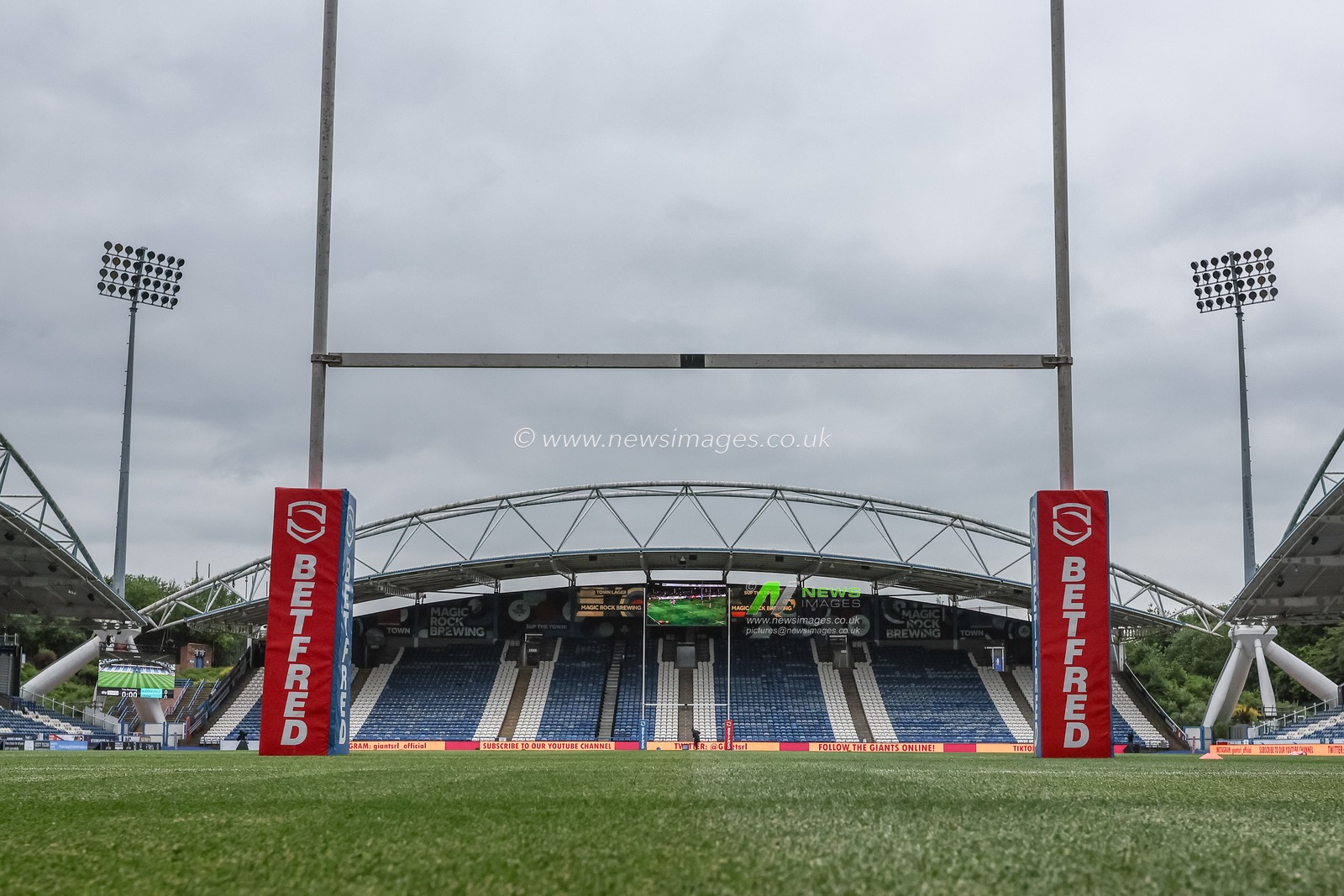 A general view of the John Smiths Stadium ahead of the Betfred Super League Round 12 match Huddersfield Giants vs Leigh Leopards at John Smith's Stadium, Huddersfield, United Kingdom, 24th May 2024

(Photo by Mark Cosgrove/News Images)