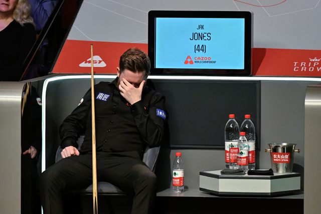 Jak Jones reacts, during the Cazoo World Championships 2024 at Crucible Theatre, Sheffield, United Kingdom, 4th May 2024

(Photo by Cody Froggatt/News Images)