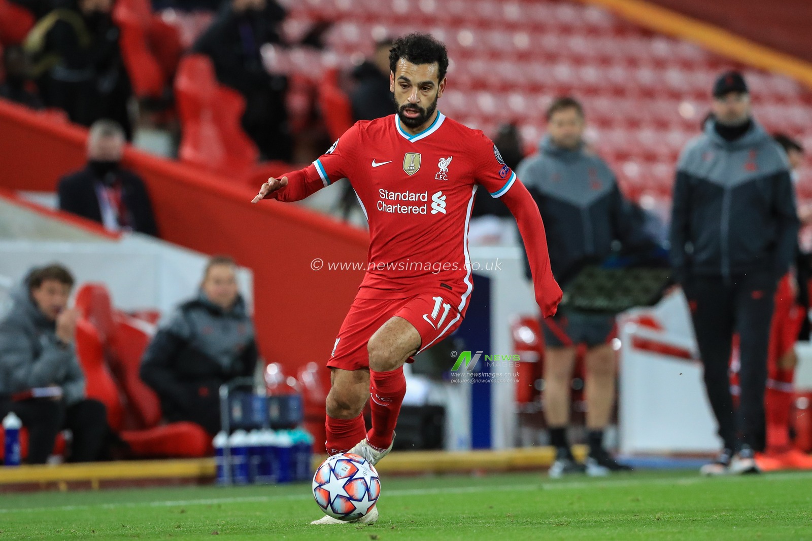 Mohamed Salah (11) of Liverpool during the game