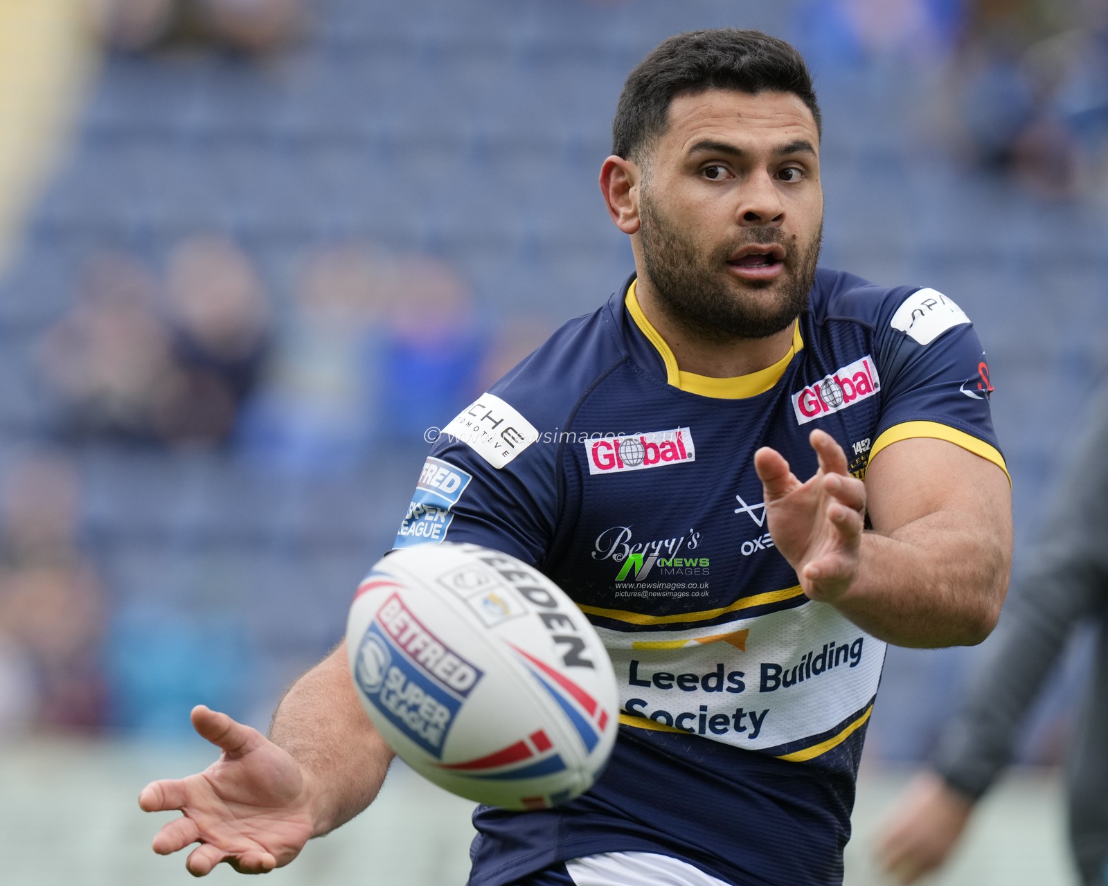 Rhyse Martin #12 of Leeds Rhinos warms up before the Betfred Super League Round 6 match Leeds Rhinos vs Catalans Dragons at Headingley Stadium, Leeds, United Kingdom, 25th March 2023

(Photo by Steve Flynn/News Images)