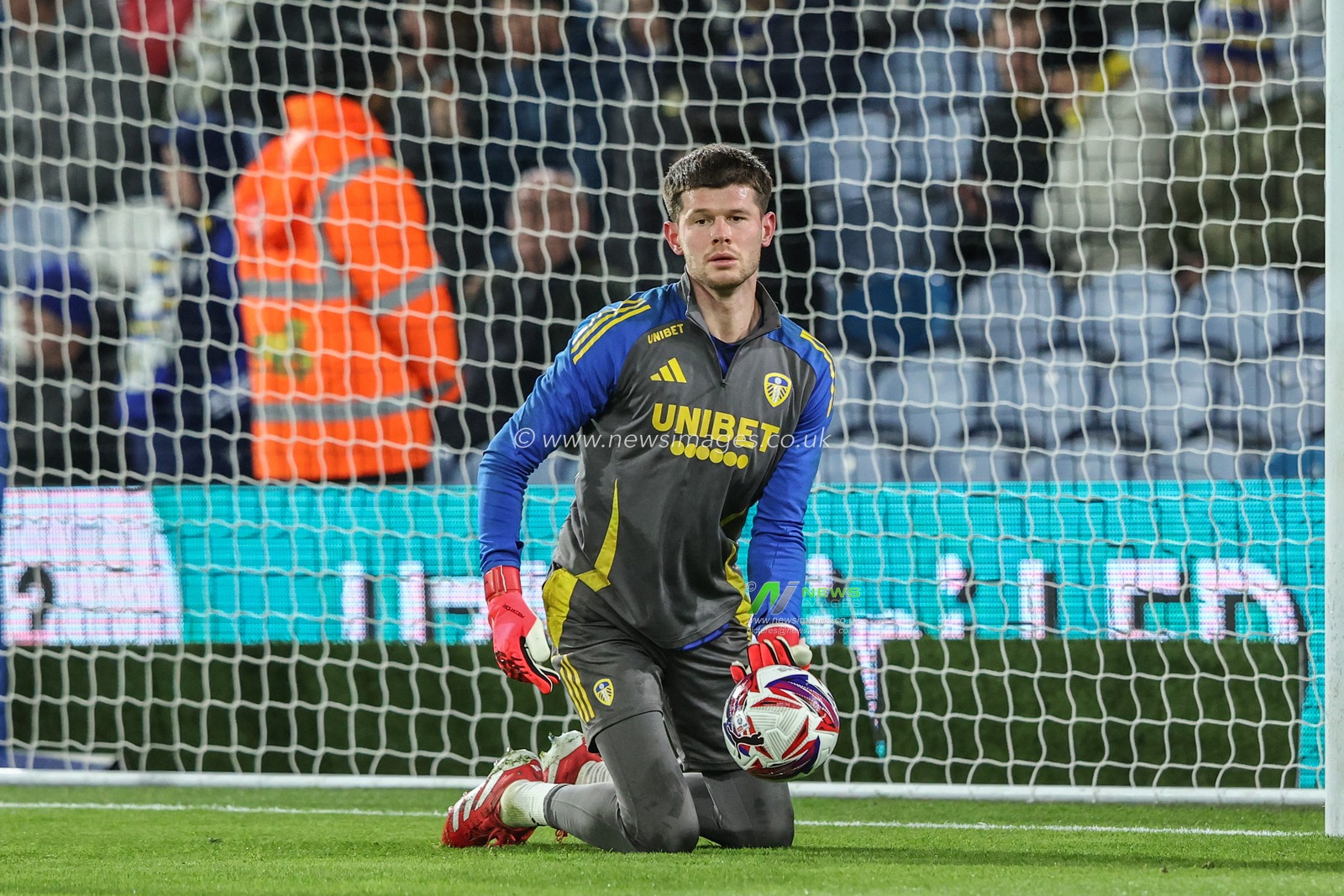 Illan Meslier of Leeds United in the pregame warmup session during the Sky Bet Championship match Leeds United vs Millwall at Elland Road, Leeds, United Kingdom, 12th March 2025

(Photo by Alfie Cosgrove/News Images)
