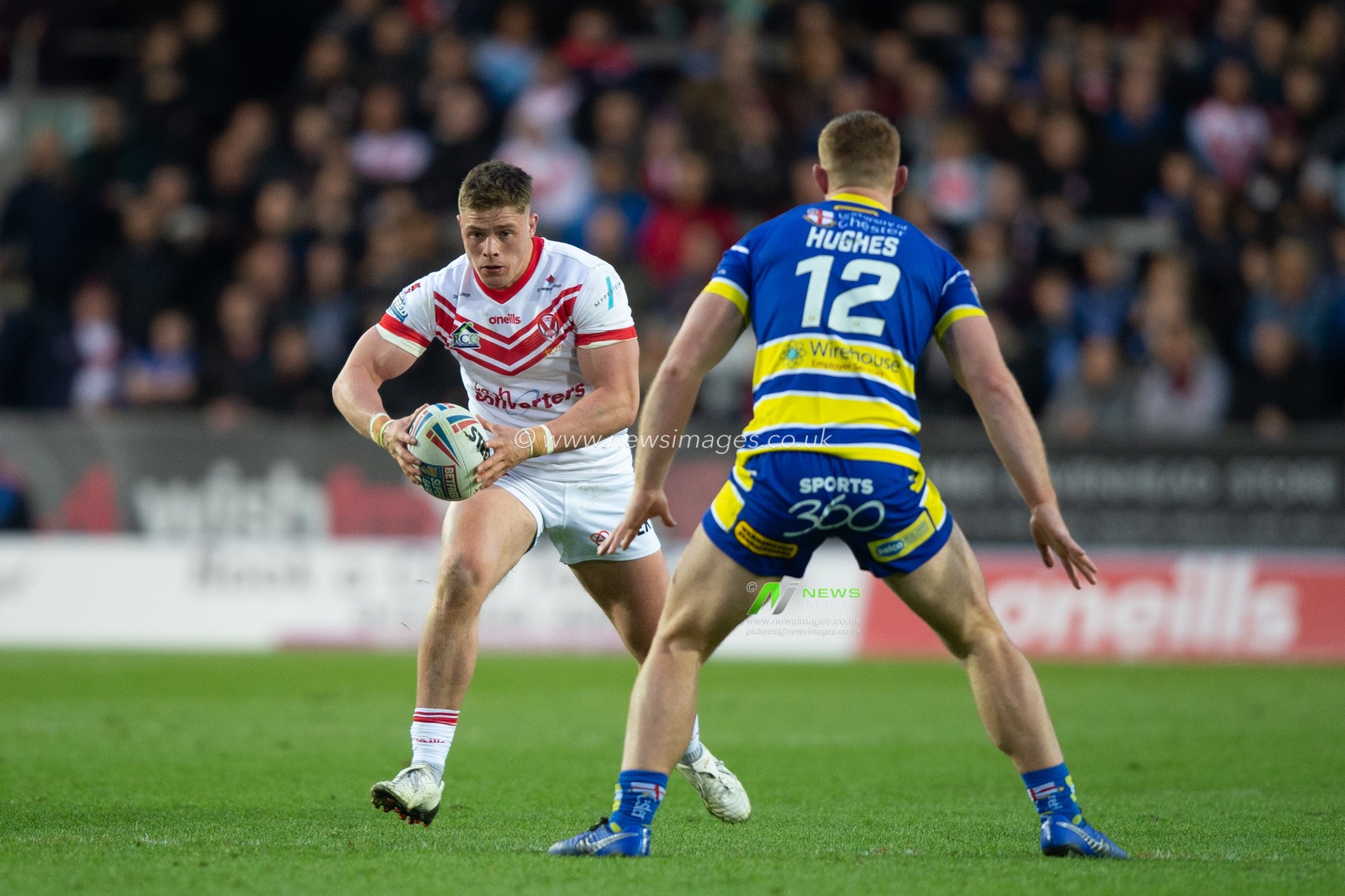 12th April 2019 , Totally Wicked Stadium, St Helens, England;  Betfred Super League, Round 10, St Helens vs Warrington Wolves ,Morgan Knowles of St Helens 

Credit: Richard Long/News Images