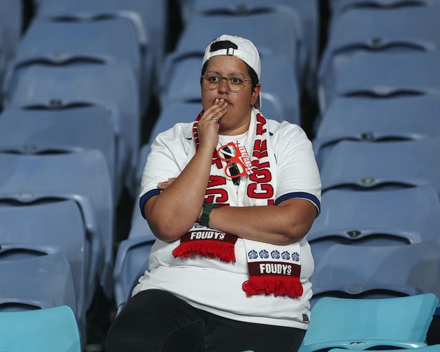 England fans full of emotions after losing 1-0 during the FIFA Women's World Cup 2023 Final match Spain Women vs England Women at Stadium Australia, Sydney, Australia, 20th August 2023

(Photo by Patrick Hoelscher/News Images)