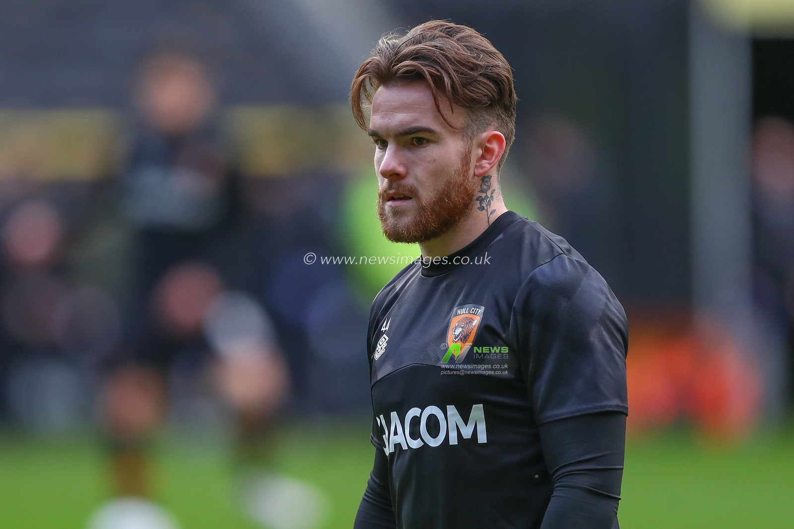 Aaron Connolly #44 of Hull City during the pre-game warm up ahead of the Emirates FA Cup Third Round match Hull City vs Fulham at MKM Stadium, Hull, United Kingdom, 7th January 2023

(Photo by Gareth Evans/News Images)