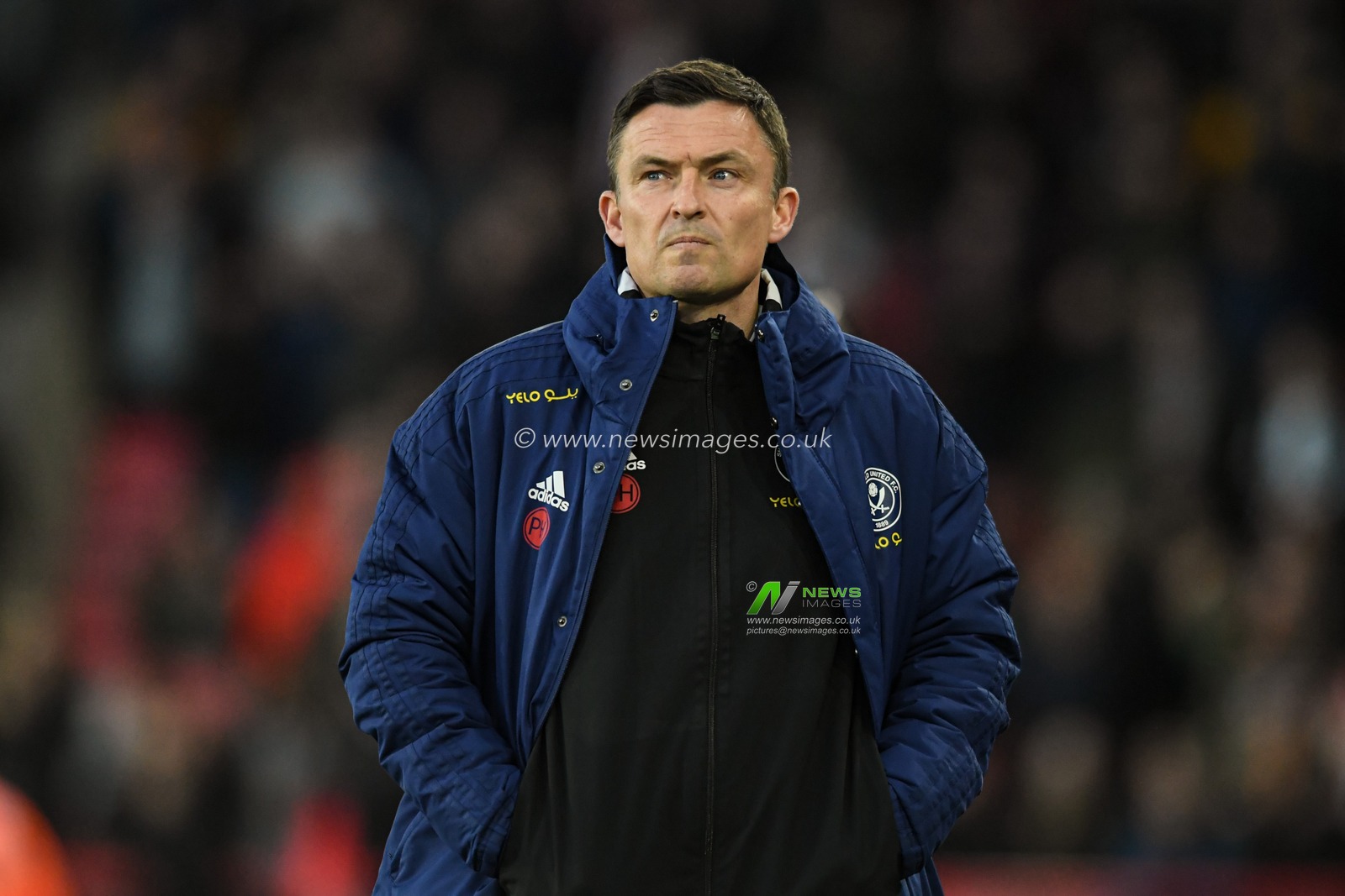 Paul Heckingbottom manager of Sheffield United looks on