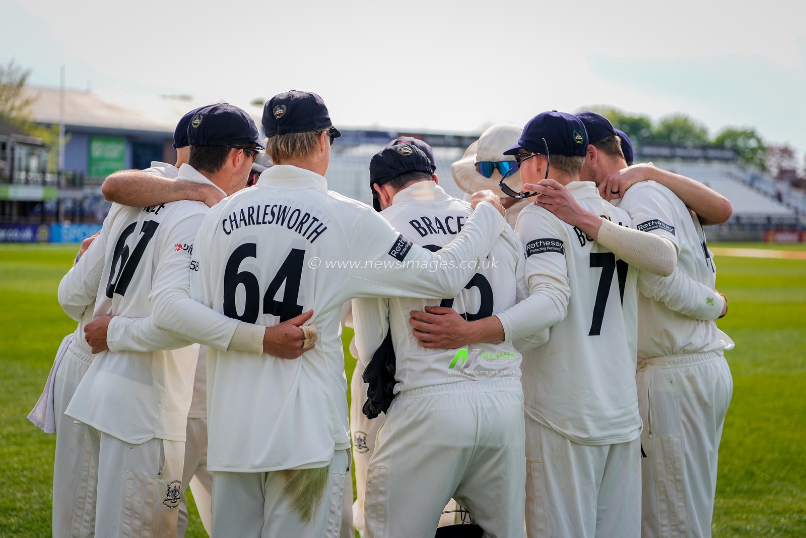 Gloucestershire captain Cameron Bancroft leads the team huddle before the commencement of the follow-on second innings during the County Championship Division Two Derbyshire v Gloucestershire at The Central Co-Op County Ground, Derby, United Kingdom on 26 April 2026

(Photo by Maynard Manyowa/News Images)