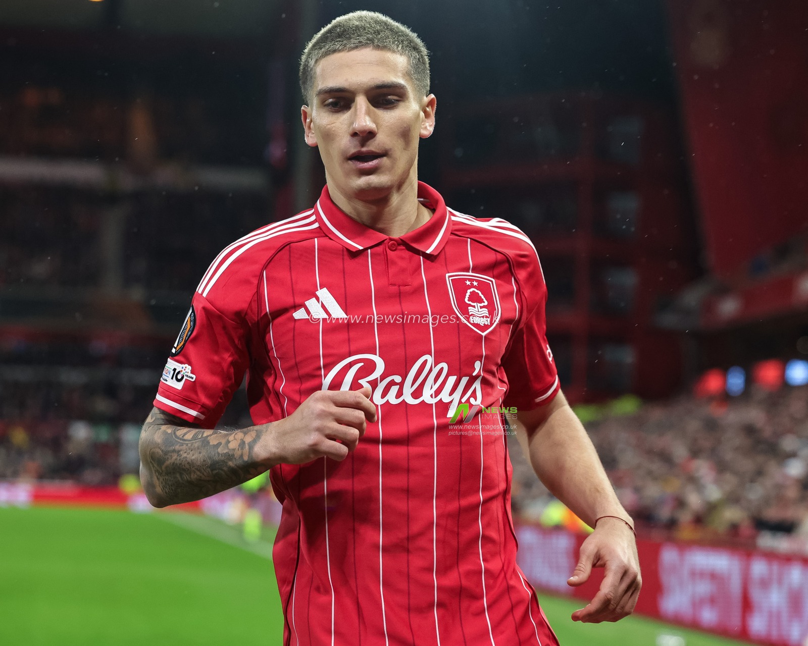 Nicolas Dominguez of Nottingham Forest during the UEFA Europa League Last 16 match Nottingham Forest vs FC Midtjylland at City Ground, Nottingham, United Kingdom on 12 March 2026

(Photo by Alfie Cosgrove/News Images)