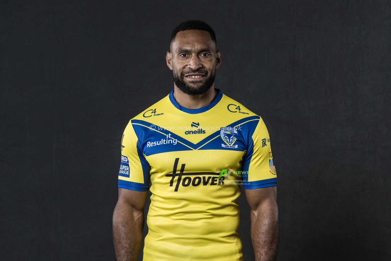 Rodrick Tai in the Home kit during the Warrington Wolves Team media day at Warrington wolves training centre, Warrington, United Kingdom, 16th January 2025

(Photo by Craig Thomas/News Images)