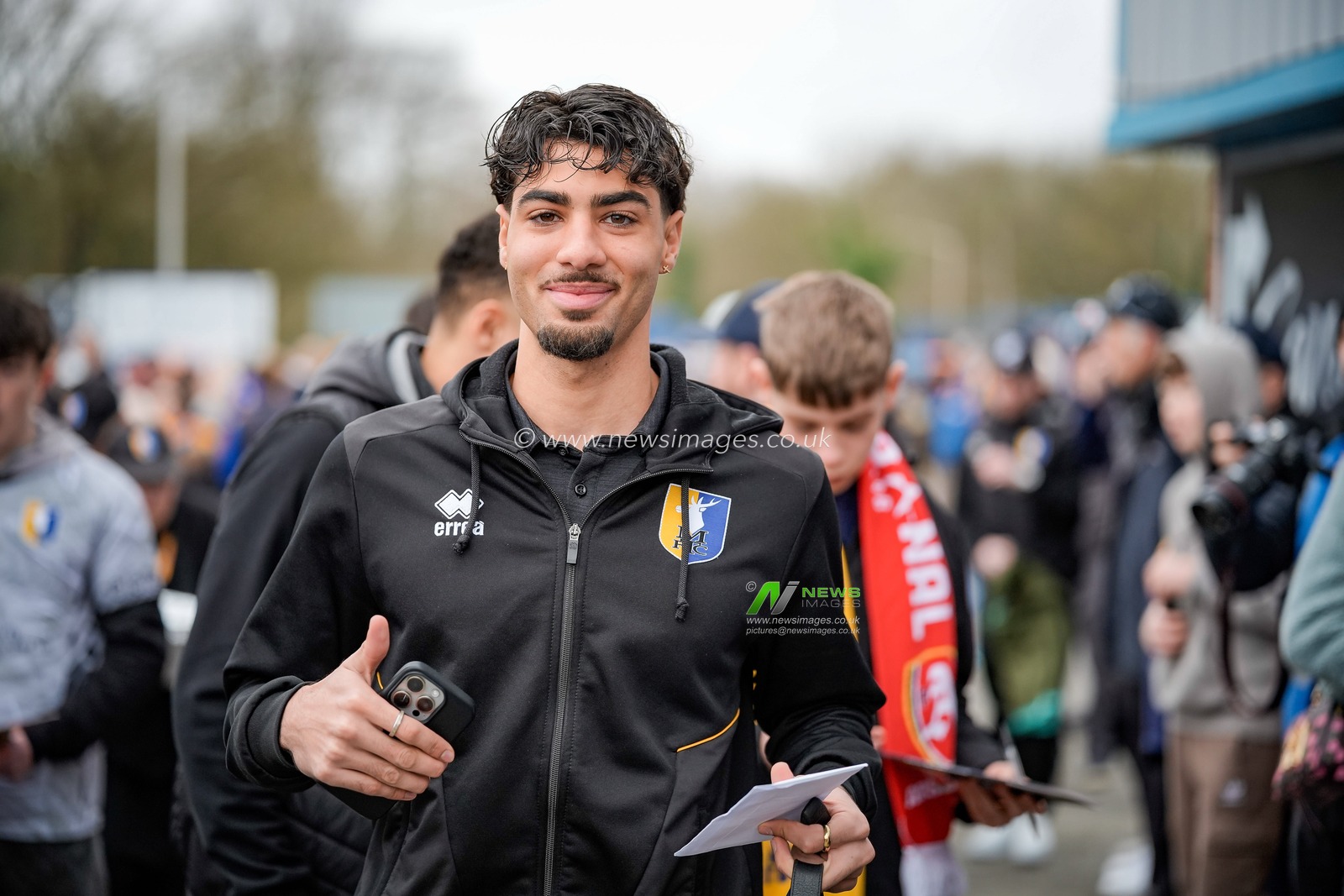 George Abbott of Mansfield Town arrives at the stadium prior to kick off during the Emirates FA Cup fifth round match Mansfield Town vs Arsenal at One Call Stadium, Mansfield, United Kingdom on 07 March 2026

(Photo by Maynard Manyowa/News Images)
