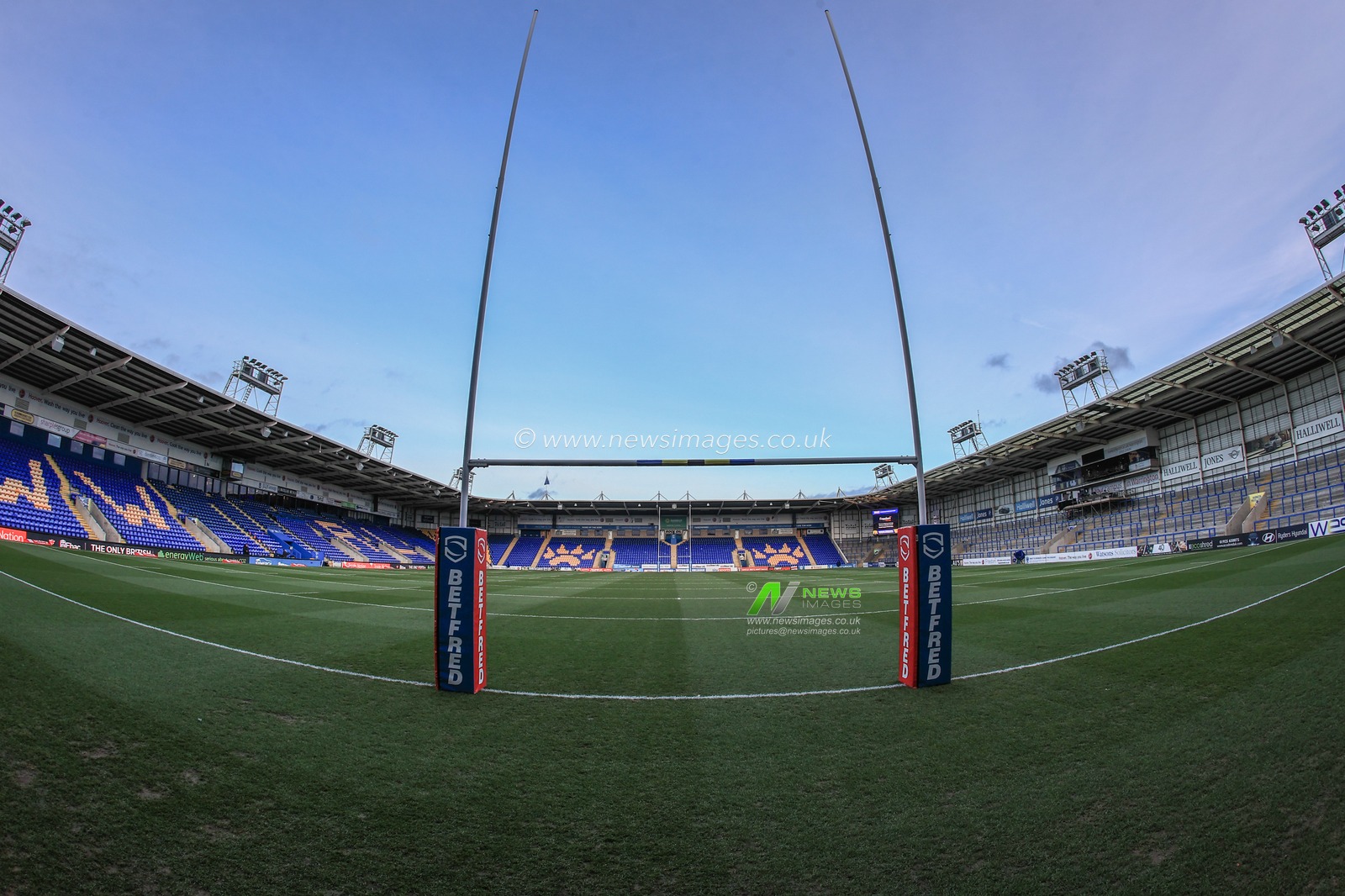 A general view of the Halliwell Jones Stadium ahed of this evenings Betfred Super League Round 2 fixture Warrington Wolves v Castleford Tigers