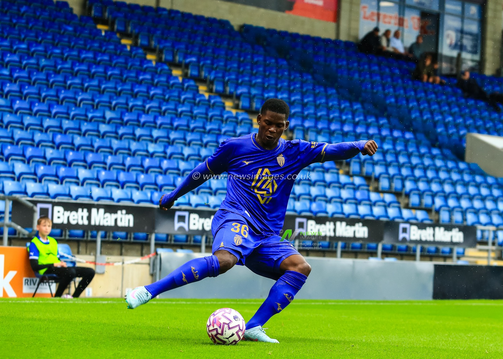 Breel Embolo of Monaco looks to cross the ball during the Pre-season friendly match Nottingham Forest vs Monaco at SMH Group Stadiumact Stadium, Chesterfield, United Kingdom, 19th July 2025

(Photo by Richard Bierton/News Images)