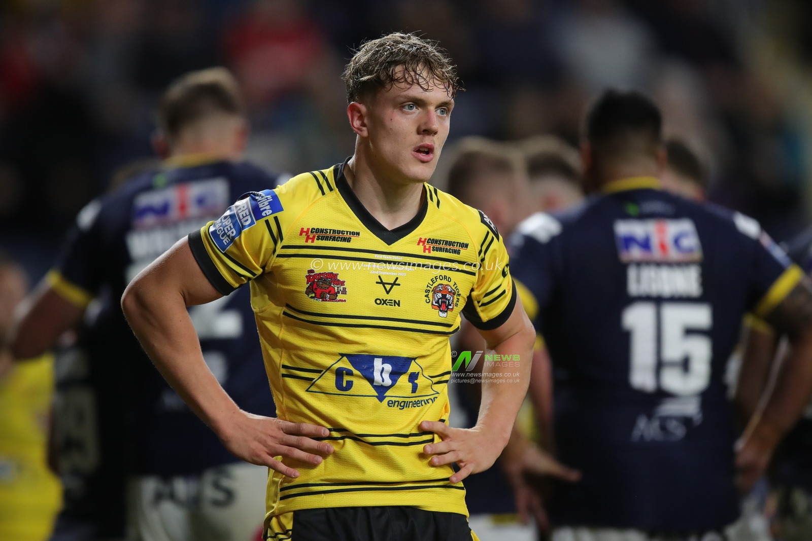 A dejected Fletcher Rooney #47 of Castleford Tigers during the Betfred Super League Round 27 match Leeds Rhinos vs Castleford Tigers at Headingley Stadium, Leeds, United Kingdom, 22nd September 2023

(Photo by James Heaton/News Images)
