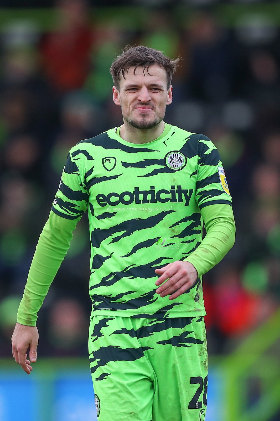 Josh March #28 of Forest Green Rovers reacts during the Sky Bet League 1 match Forest Green Rovers vs Cambridge United at The New Lawn, Nailsworth, United Kingdom, 3rd December 2022

(Photo by Gareth Evans/News Images)