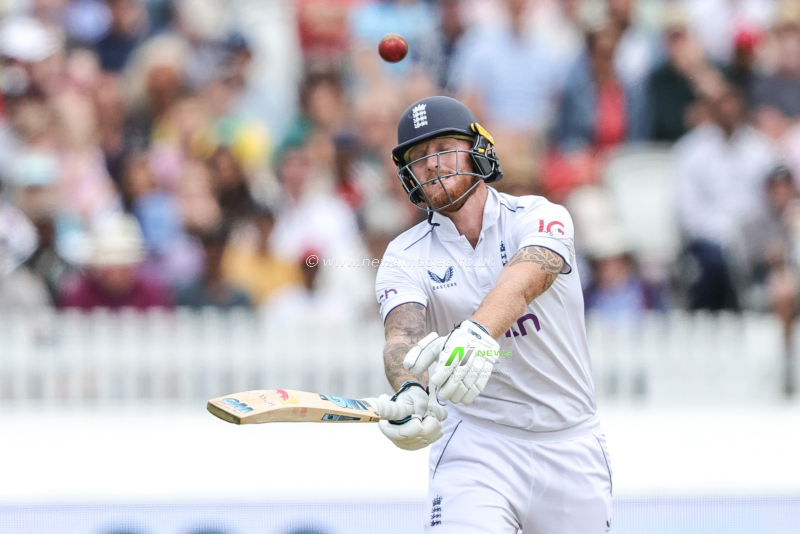 Ben Stokes of England swing and a miss during the LV= Insurance Ashes Test Series Second Test Day 5 England v Australia at Lords, London, United Kingdom, 2nd July 2023

(Photo by Mark Cosgrove/News Images)