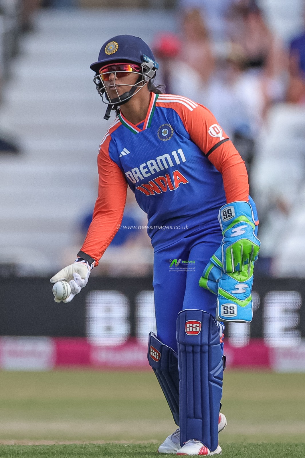Richa Ghosh of India during the 1st Vitality IT20 England Women vs India Women at Trent Bridge, Nottingham, United Kingdom, 28th June 2025

(Photo by Mark Cosgrove/News Images)