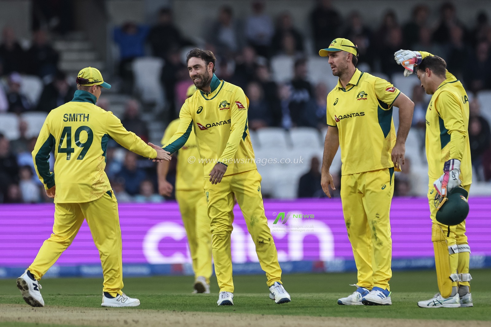 Glenn Maxwell of Australia celebrates  bowling Adil Rashid of England by LBW during the Second Metro Bank One Day International England v Australia at Headingley Cricket Ground, Leeds, United Kingdom, 21st September 2024

(Photo by Mark Cosgrove/News Images)
