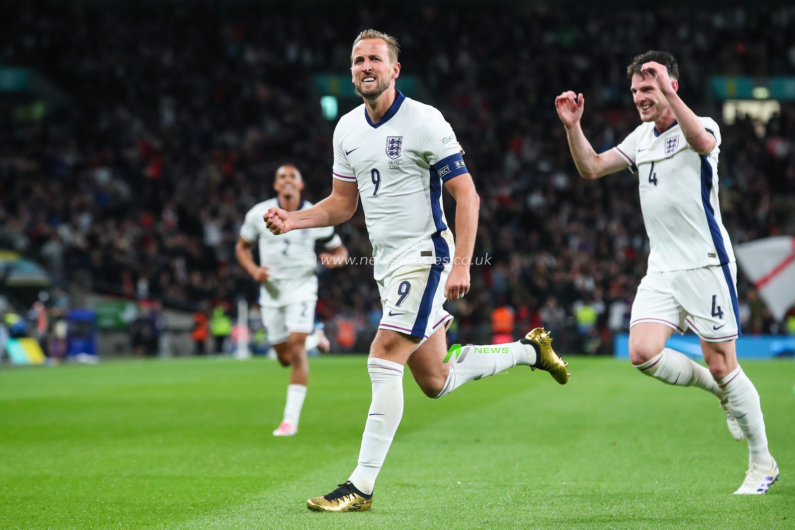 Harry Kane of England celebrates his goal to make it 1-0 during the UEFA Nations League - League B - Group 2 England v Finland at Wembley Stadium, London, United Kingdom, 10th September 2024

(Photo by Gareth Evans/News Images)