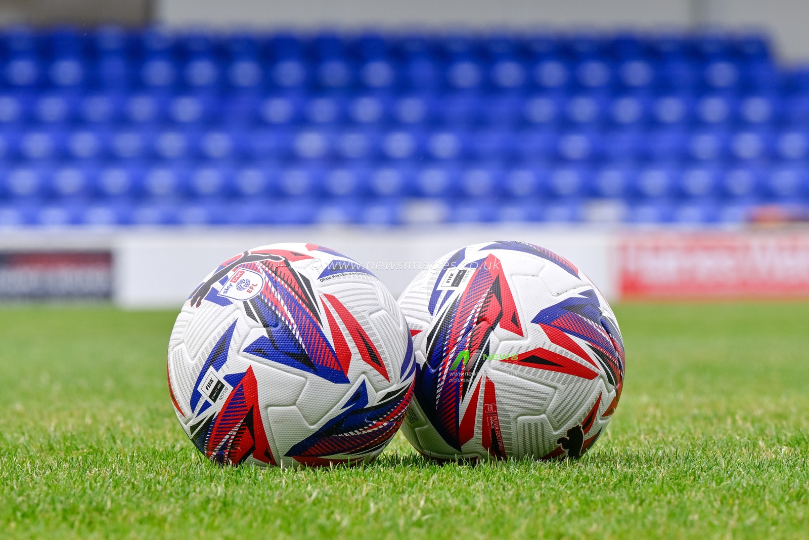 The match balls lay waiting ahead of the warm ups ahead of the Pre-season friendly match Chester vs Stockport County at Deva Stadium, Chester, United Kingdom, 6th July 2024

(Photo by Cody Froggatt/News Images)