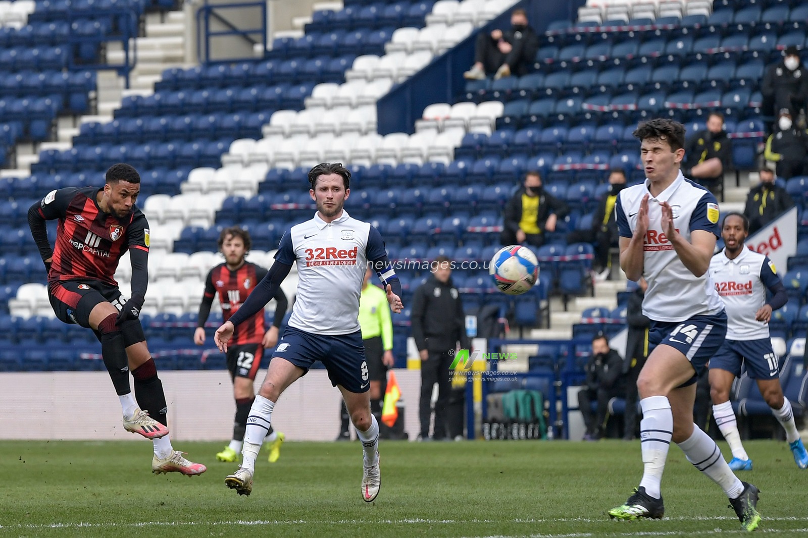 Arnaut Danjuma #10 of Bournemouth has a shot at goal