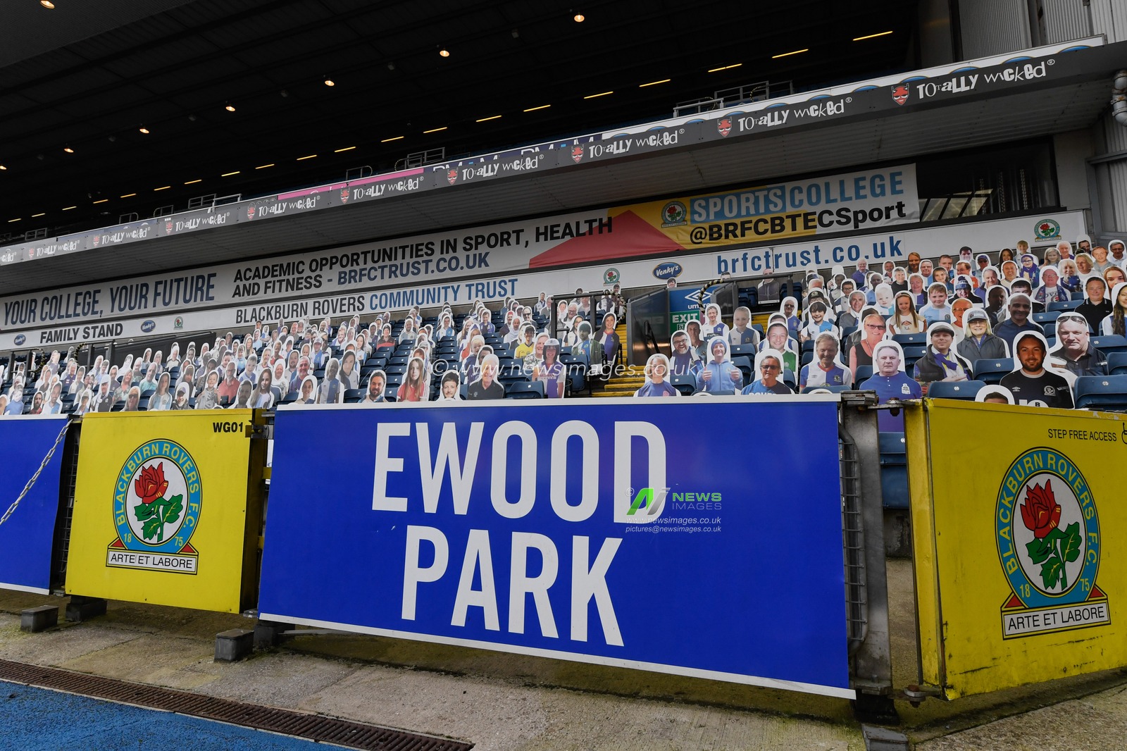 The cardboard cutout fans at Ewood Park