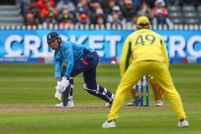 Brydon Carse of England scoops the ball for two runs during the Fifth Metro Bank One Day International match England vs Australia at Seat Unique Stadium, Bristol, United Kingdom, 29th September 2024

(Photo by Gareth Evans/News Images)