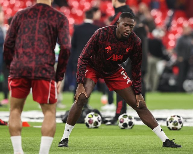 Ibrahima Konate of Liverpool in the pregame warmup session during the UEFA Champions League last 16 second leg match Liverpool vs Galatasaray at Anfield, Liverpool, United Kingdom on 18 March 2026

(Photo by Alfie Cosgrove/News Images)