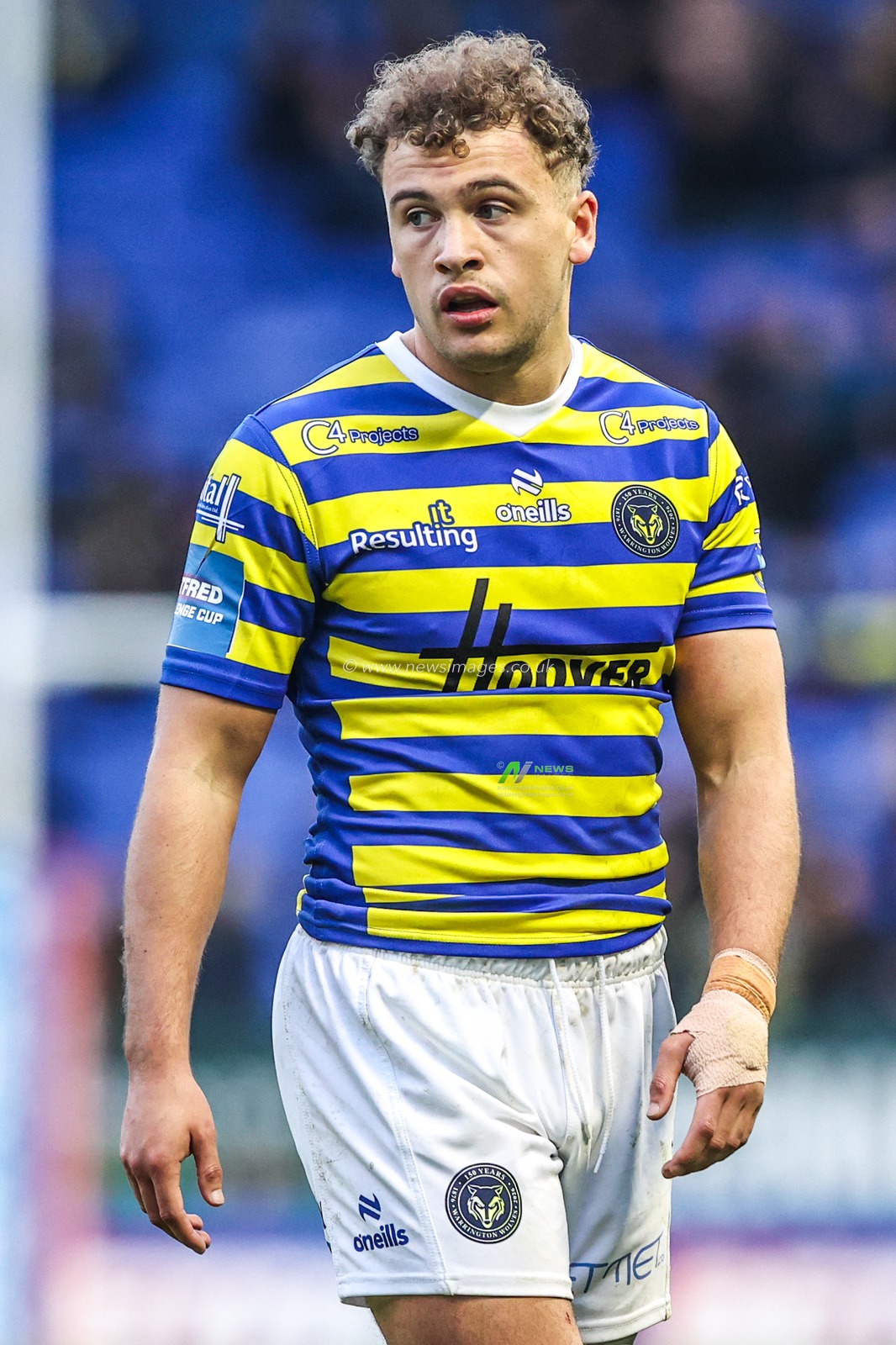 Cai Taylor-Wray of Warrington Wolves during the Betfred Challenge Cup Quarter Final match Warrington Wolves vs Leigh Leopards at The Halliwell Jones Stadium, Warrington, United Kingdom on 11 April 2026

(Photo by Alfie Cosgrove/News Images)