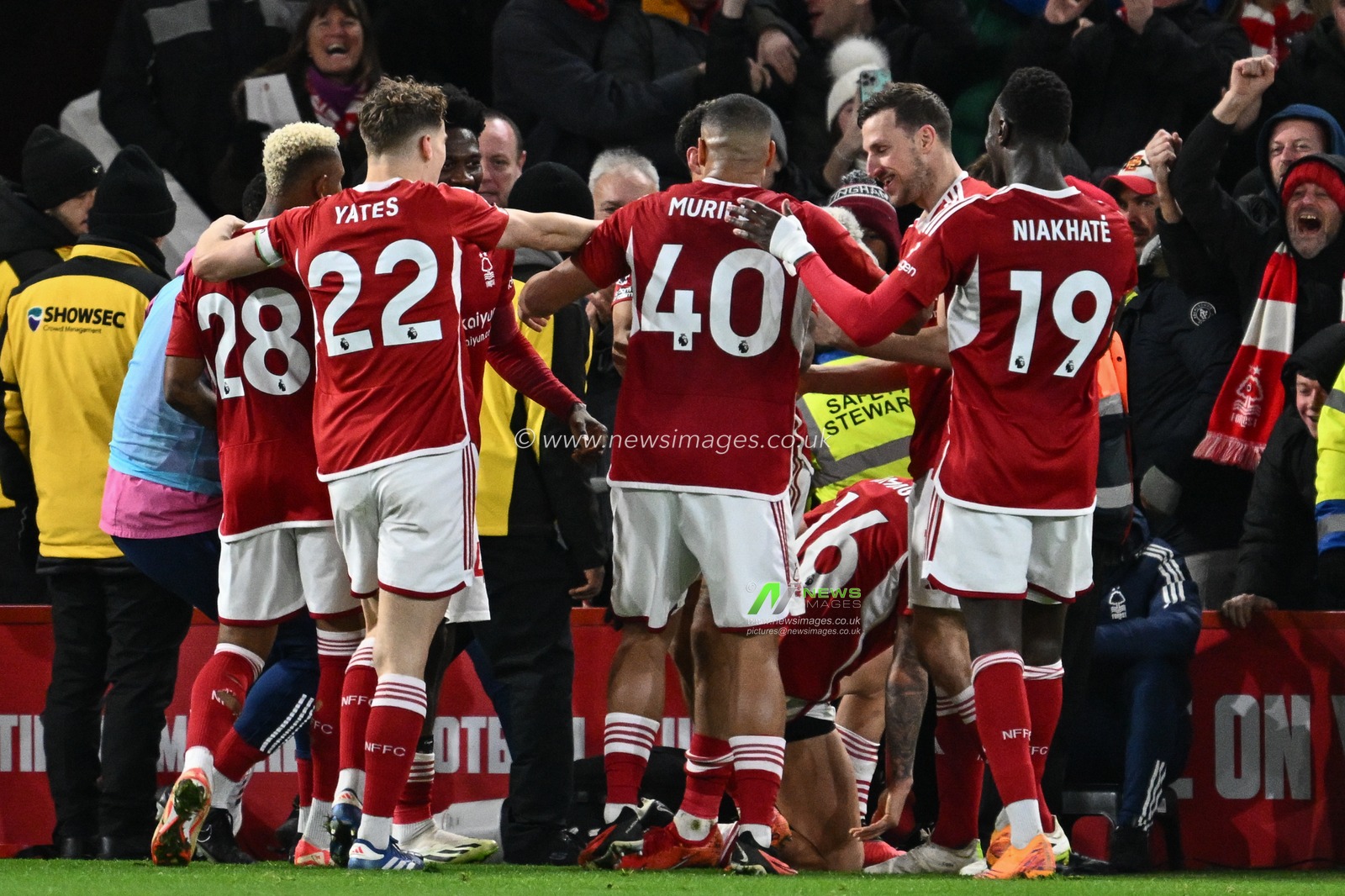NicolÃ¡s DomÃ­nguez of Nottingham Forest celebrates his goal to make it 1-0 during the Premier League match Nottingham Forest vs Manchester United at City Ground, Nottingham, United Kingdom, 30th December 2023

(Photo by Craig Thomas/News Images)