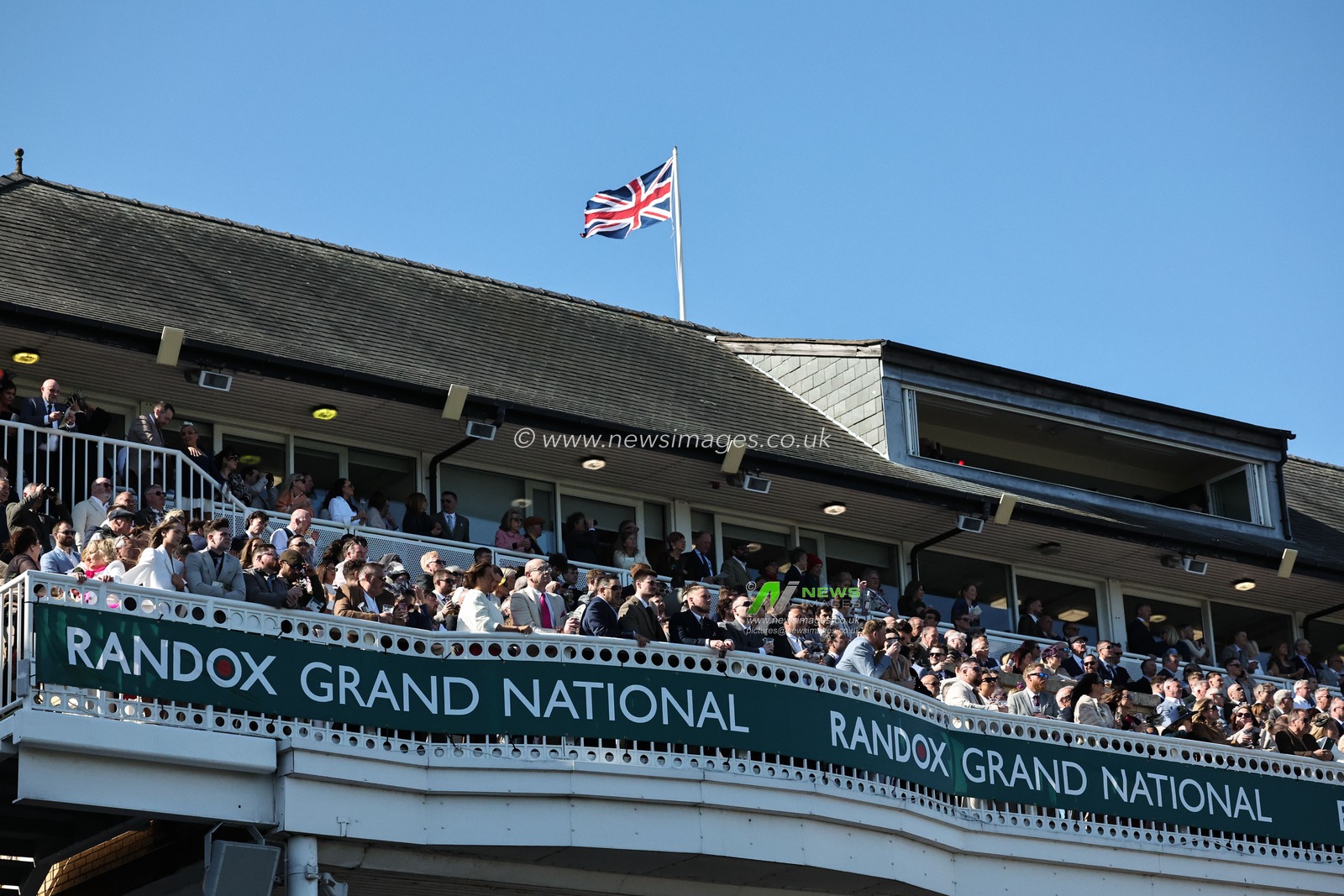 Racegoers look on during the Randox Grand National 2025 Day 3 Grand National Day at Aintree Racecourse, Liverpool, United Kingdom, 5th April 2025

(Photo by Mark Cosgrove/News Images)