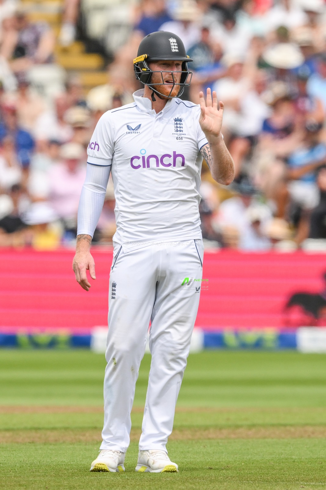 Ben Stokes of England gives his team instructions during the LV= Insurance Ashes First Test Series Day 3 England v Australia at Edgbaston, Birmingham, United Kingdom, 18th June 2023

(Photo by Craig Thomas/News Images)