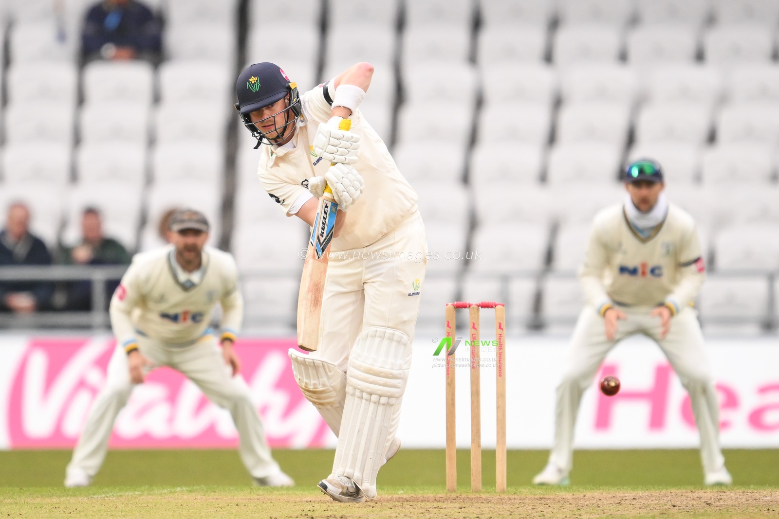 Sam Northeast of Glamorgan drives the ball during the Vitality County Championship Division 2 match Yorkshire vs Glamorgan at Headingley Cricket Ground, Leeds, United Kingdom, 3rd May 2024

(Photo by Craig Thomas/News Images)