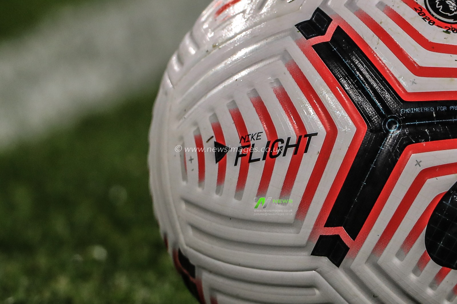 The Premier League Nike Flight match ball is places for a Leicester corner