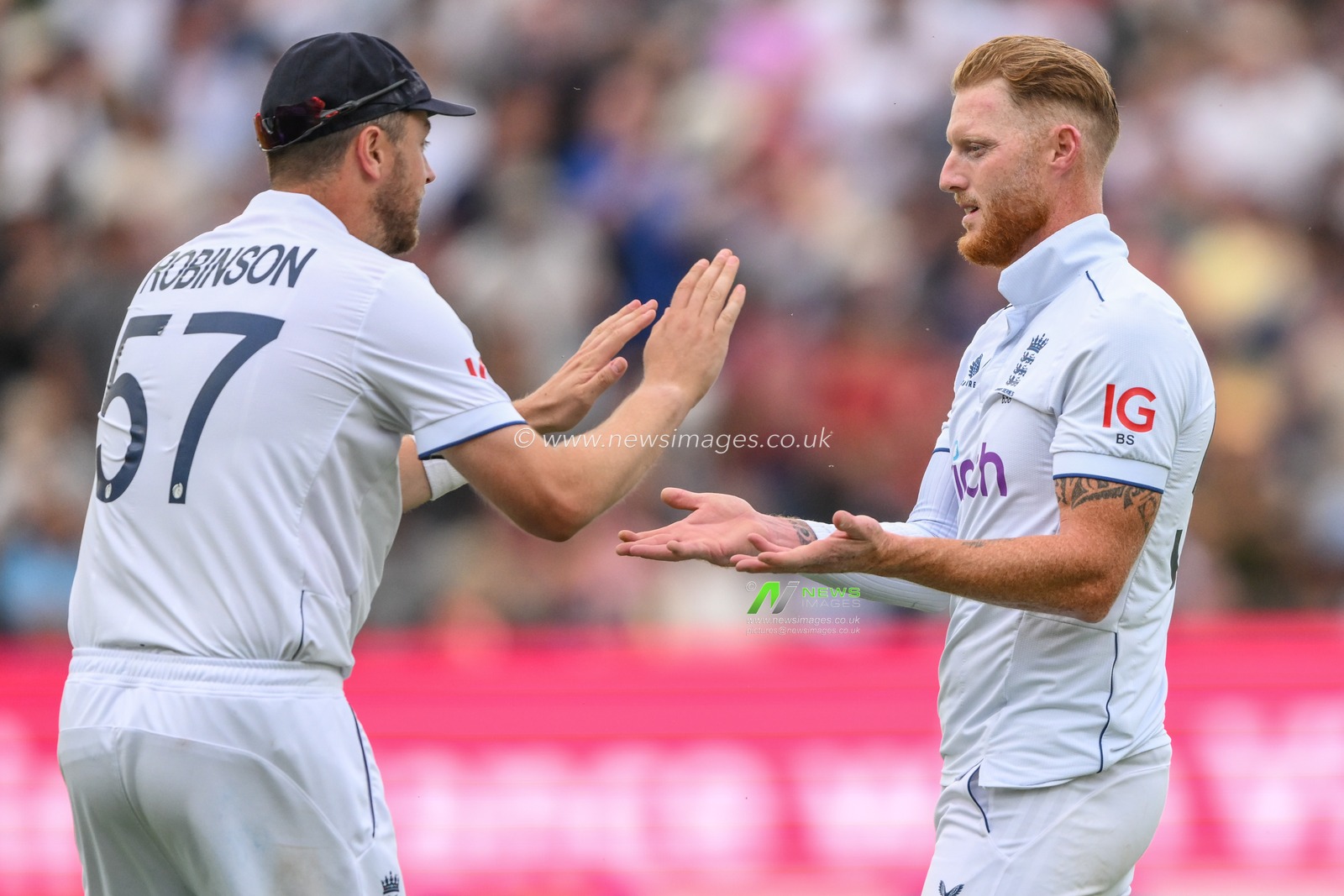 Ben Stokes of England celebrates bowling out Usman Khawaja of Australia during the LV= Insurance Ashes First Test Series Day 5 England v Australia at Edgbaston, Birmingham, United Kingdom, 20th June 2023

(Photo by Craig Thomas/News Images)