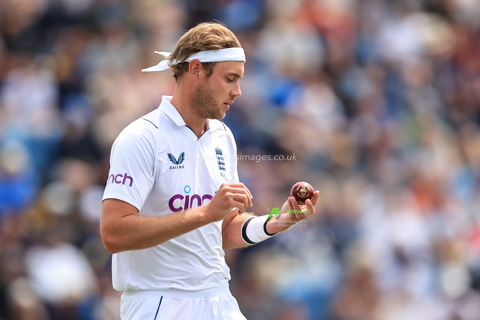 Stuart Broad of England with the new ball