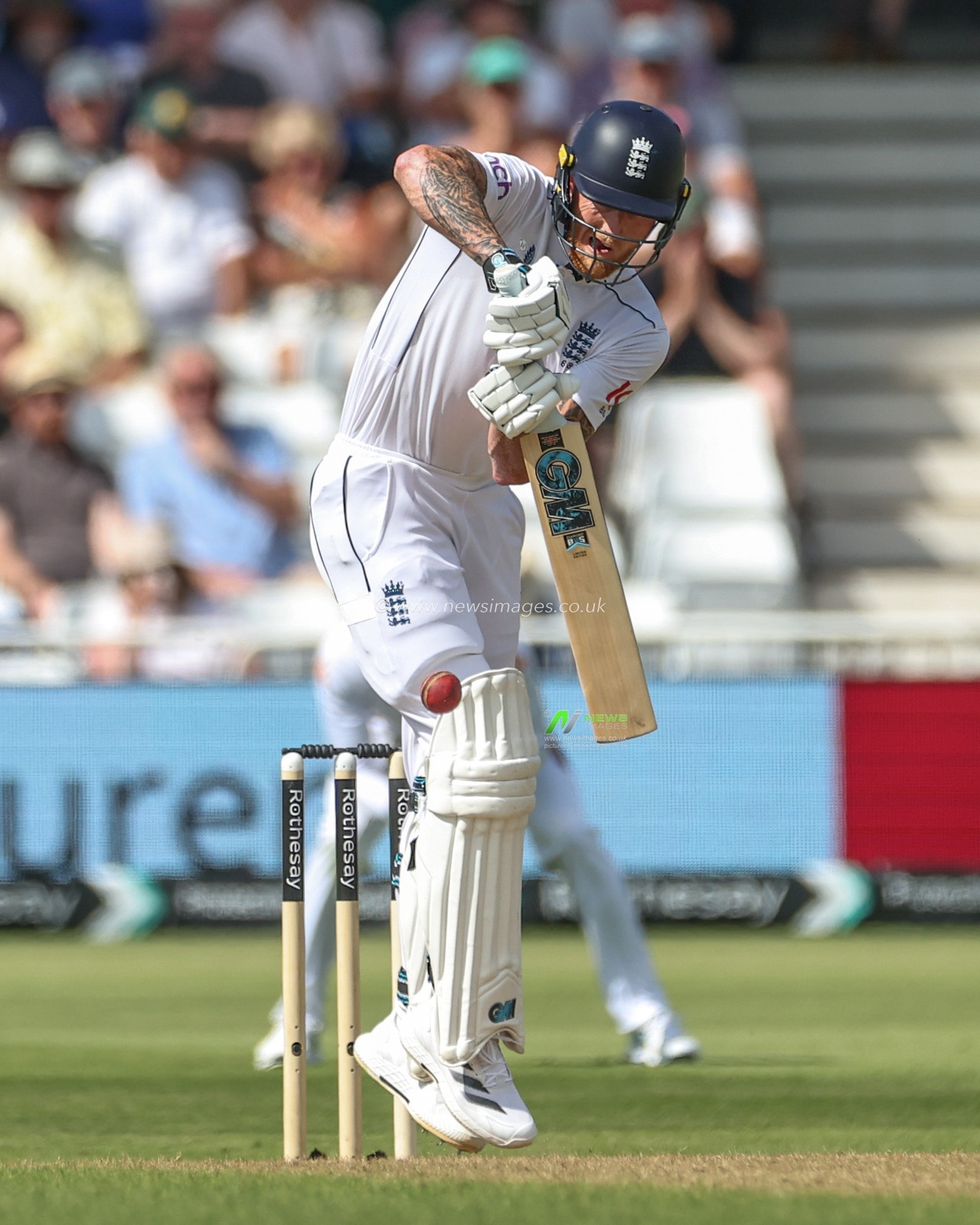 Ben Stokes of England gets on his toes to hit the ball for one run during the 2nd Rothesay Test Match match England vs West Indies at Trent Bridge, Nottingham, United Kingdom, 18th July 2024

(Photo by Mark Cosgrove/News Images)